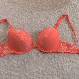 Victorias Secret Dream Angels push up bra in bright Orange lace.